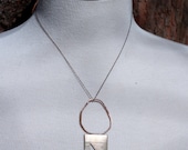 CLEARANCE Organic Fluttering Bird Rectangle Pendant in Brass
