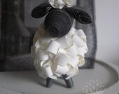 Quilled Sheep // Decor Figures // Charcoal & Antique White