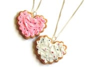 Scented Vanilla Buttercream Heart Cookie Necklace STERLING SILVER