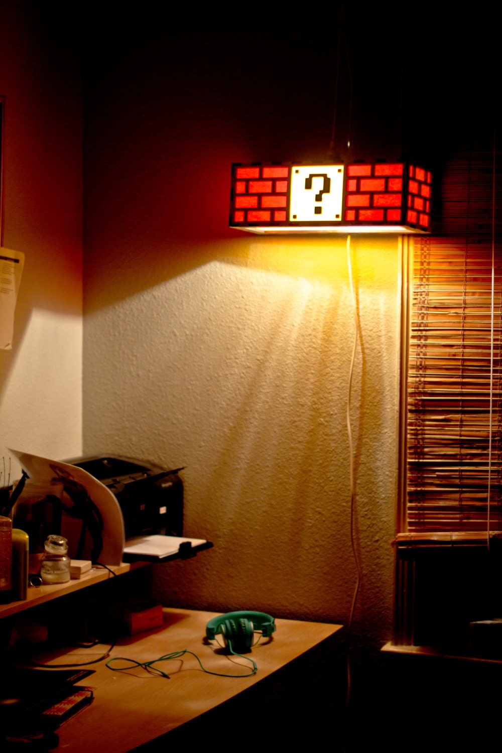Colorful Mario Question Mark Block Lamp - Nintendo roots