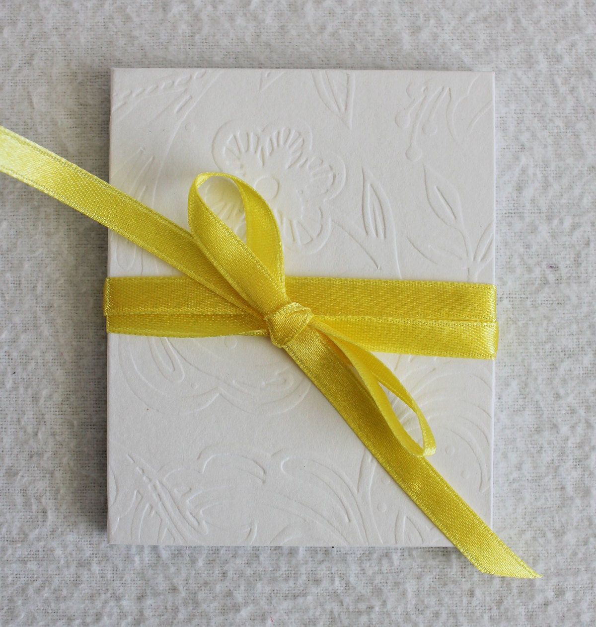 Embossed White Mini Accordion Book or Card by PrairiePeasant