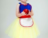 Snow White apron girls tutu apron Princess childrens full apron birthday kids apron  gift