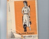 1980s Vintage Sewing Pattern Mail Order 4540 Side Button Dress Half Plus Size 18 1/2  Bust 41 80s UNCUT