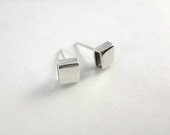 Sterling silver box earrings Silver square earrings Silver stud earrings Cube studs Cute silver earrings Gifts for her