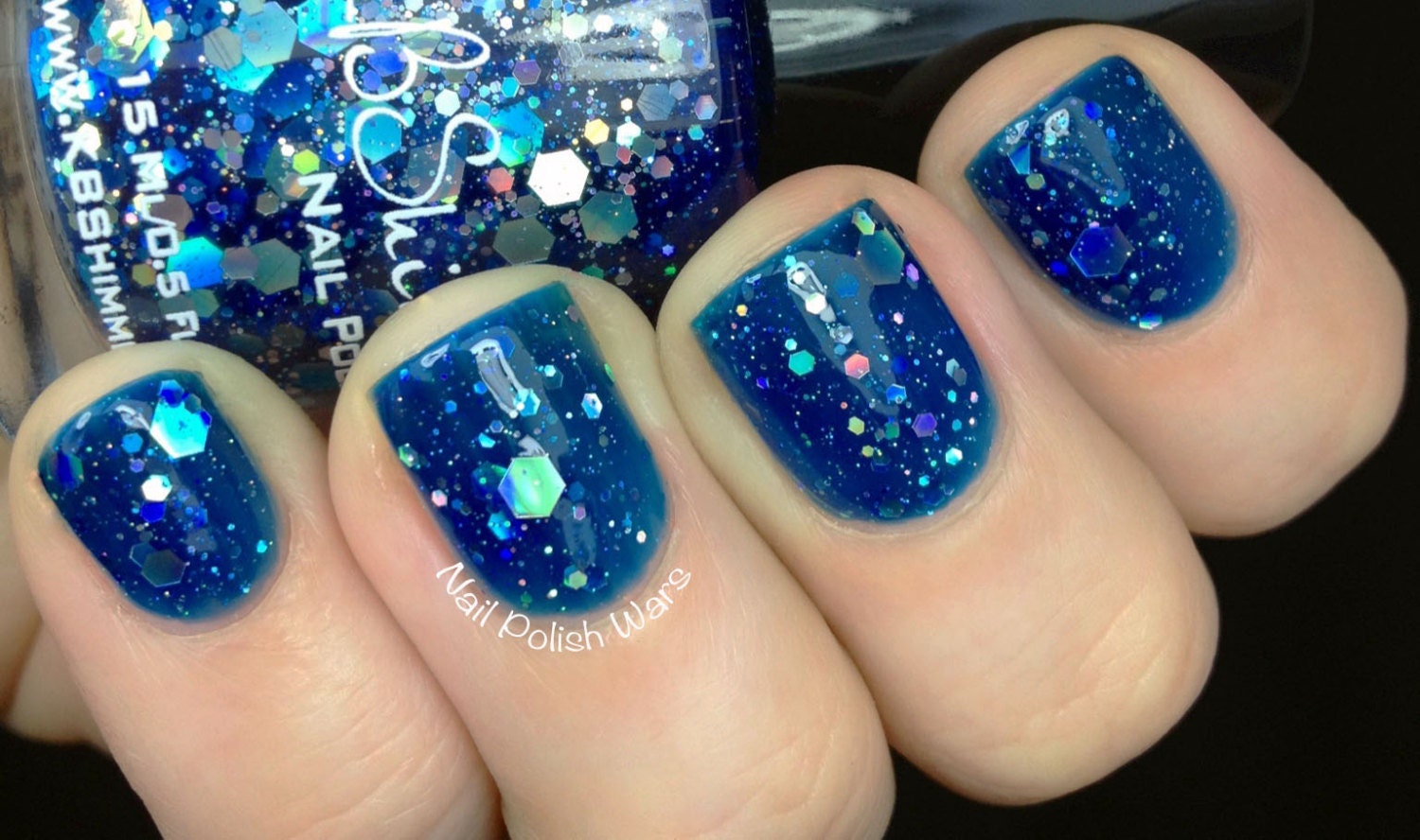 I Got A Crush On Blue Holigraphic Jelly Nail Polish-  0.5 oz Full Sized Bottle