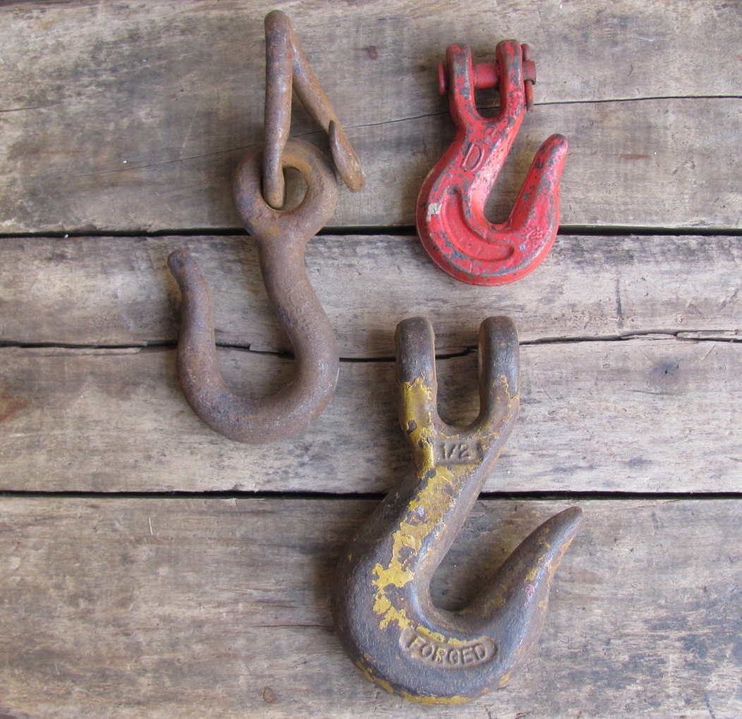instant collection of vintage industrial cast iron hooks