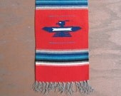 vintage c. 1970s Navajo woven wool wall hanging, accent rug