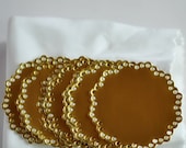 10 Large Gold Foil Doily Stickers Envelope Seals Metallic