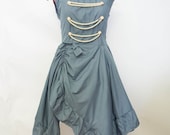 Loli's Sweet Military Dress in Dusty Blue