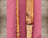 Wood Athame & Wand Set  "Faery Vinings" (Cedar Wood) OOAK