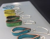 Peacock Blue Drop Enameled Earrings. Enameled Jewelry. Gifts Under 50.00