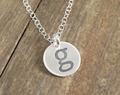 Personalized Initial Necklace  - One Tiny Initial Disc