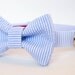 Seersucker Bow Tie Dog Collar - Your choice of color