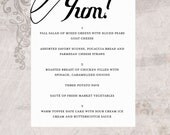 Modern Yum Simple Wedding Menu
