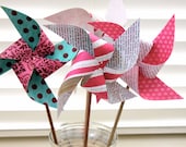 PINWHEELS Large Set HUGS and KISSES  Wedding Pinwheels Twirlable Valentines day