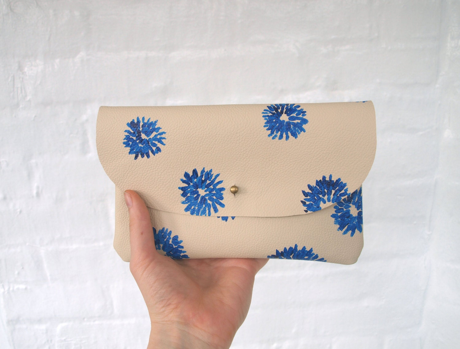 Blue Chrysanthemum Wallet Clutch