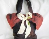 Felted Bag Purse  Small Handbag Felt Wool Salmon
