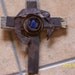 Rustic New Mexico Cobalt Blue Desert Sea Glass, Antique Metal, Antique Wire, and Old Wood from Farm Crates Wall Cross