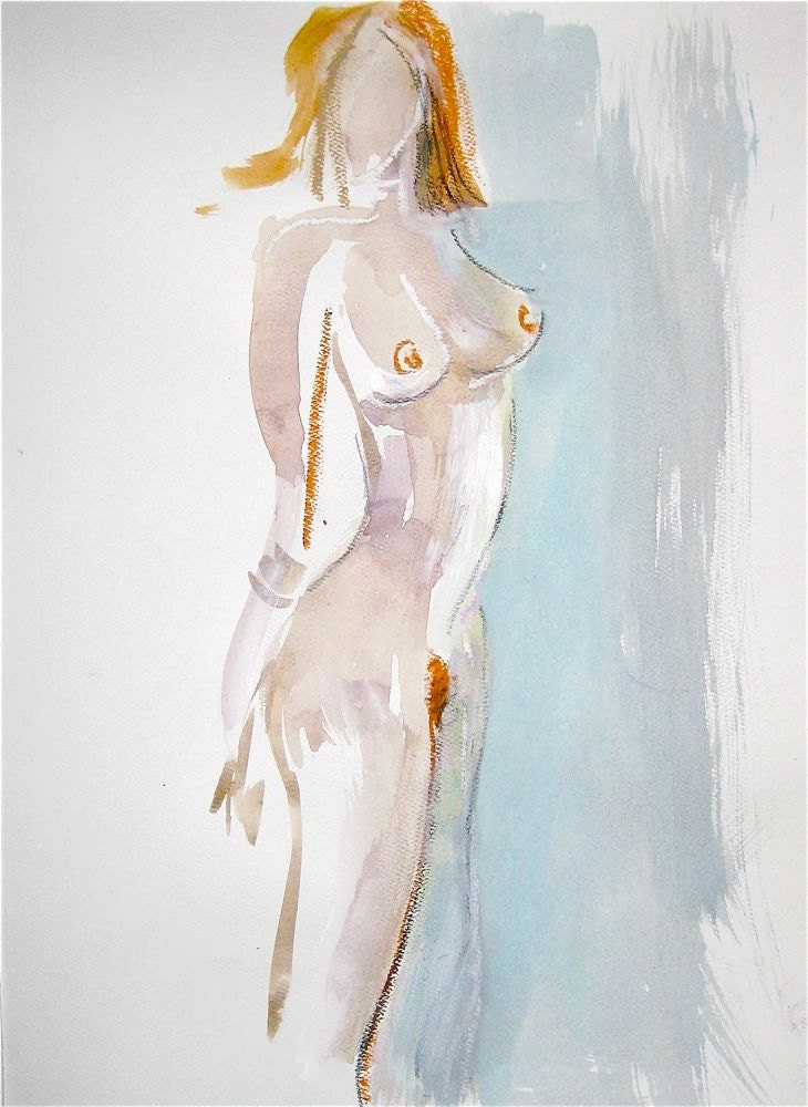 Nude 1200 original watercolor painting by Gretchen Kelly