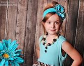 Made to mach Turquoise and Zebra Print by Cherry Branch Boutique Chunky Necklace for girls