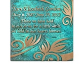 Flowered Memorial Plaque 12" square Custom for you by Atlas Signs Made in the USA