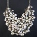 Mermaid Farts Light -  Upcycled Pearl Bib Necklace - Smaller Lightweight Version