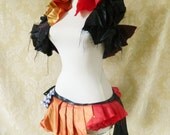Shipwrecked Tattered Red and Black Tie On Shrug