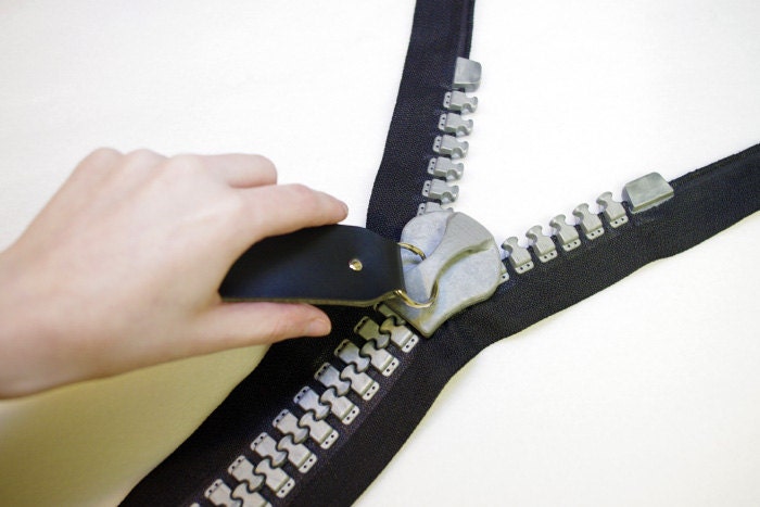 Silver GIANT ZIPPER w/ chunky oversized fully-separating teeth - jacket zips by orgXIIIorg