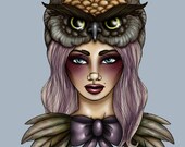 Owl  A4 Art Print by Hungry Designs
