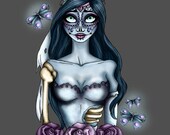 The Corpse Bride Emily A4 Art Print by Hungry Designs