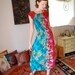 Smocked Dress Vintage Colorful Hawaiian Hibiscus Boho Smocked Summer Dress (s m)