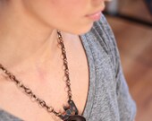 Typewriter Bell Necklace on Thick Chunky Brass Chain