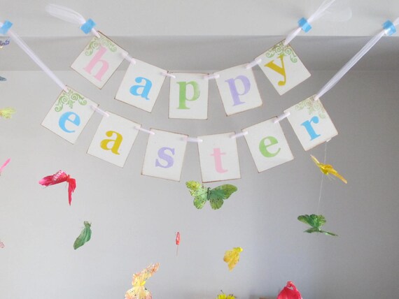 Easter Decoration HAPPY EASTER Banner Sign Garland Il_570xn
