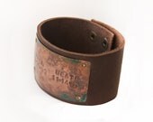 Mens personalized leather bracelet, unique, cuff bracelet, Gift for Dad