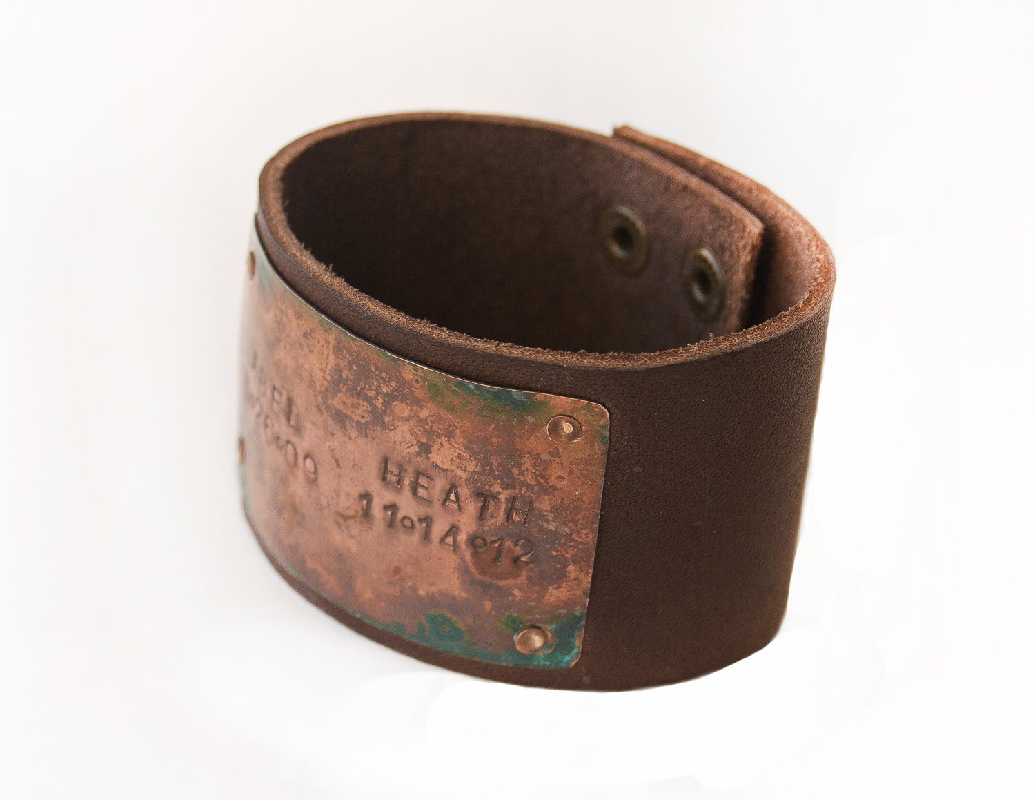 Mens personalized leather bracelet, unique, cuff bracelet, Gift for Dad