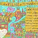 A Village Where I Belong (8x10 doodle print)