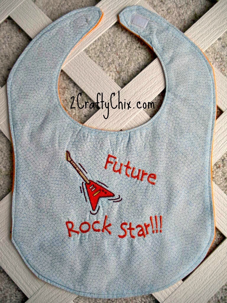 Future Rock Star Embroidered Bib with Velcro Closure for Babies and Toddlers