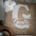 Personalized BURLAP PILLOW Wedding House Warming Christmas College Birthday Mothers day Anniversary Gift w/Initial & First or Last Name