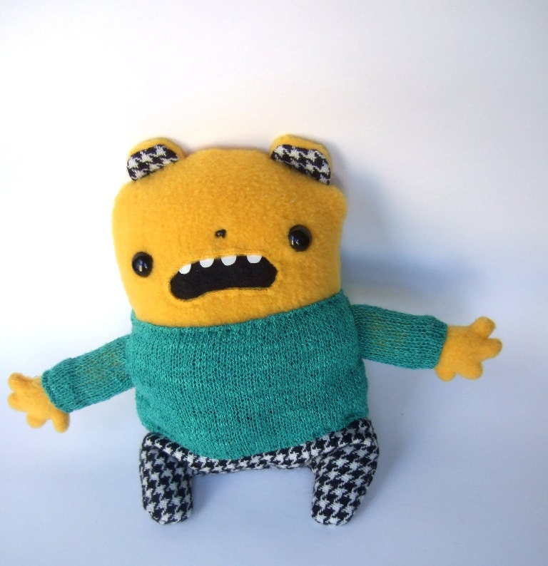 Cecil the Over-Cautious Bear - handmade plush toy
