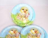 Adorable set of 3 tin duckling egg cups