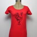Organic Rooster Scoop Neck Tee - Earth Red