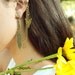 Ear Cuff Earring Boho Bohemian Hipster Feather Leaf Arrow Bronze Chain