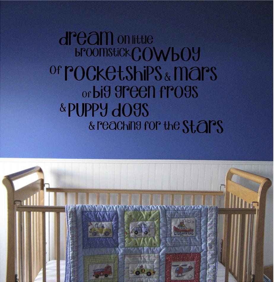 Dream On Little Broomstick Cowboy Customizable Wall Decal