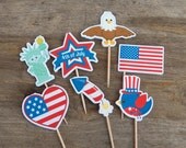 4th of July Celebration - Set of 12 Assorted Holiday Cupcake Toppers by The Birthday House Il_170x135