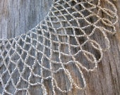 Beaded Collar Necklace of Clear Glass Seed Beads