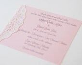 Custom Blush Pink and Lace Doily Invitations - Shabby Chic - Handmade - Wedding - Baby or Bridal Shower  - Engagement Party