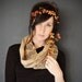Going Hunting - Black and Camel - modern jersey printed cowl circle scarf Boho - by Bark Decor