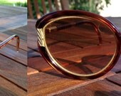 Vtg Brown Gold Tortoise TED LAPIDUS France Sunglasses