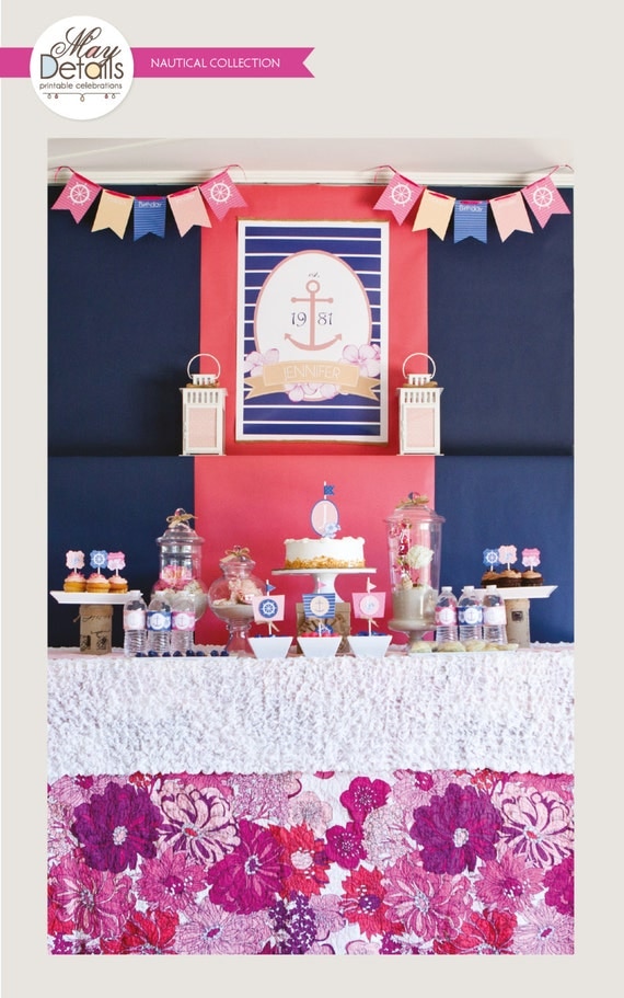 Custom Preppy Nautical Birthday DIY Party Package by MayDetails: Full Collection Il_570xn