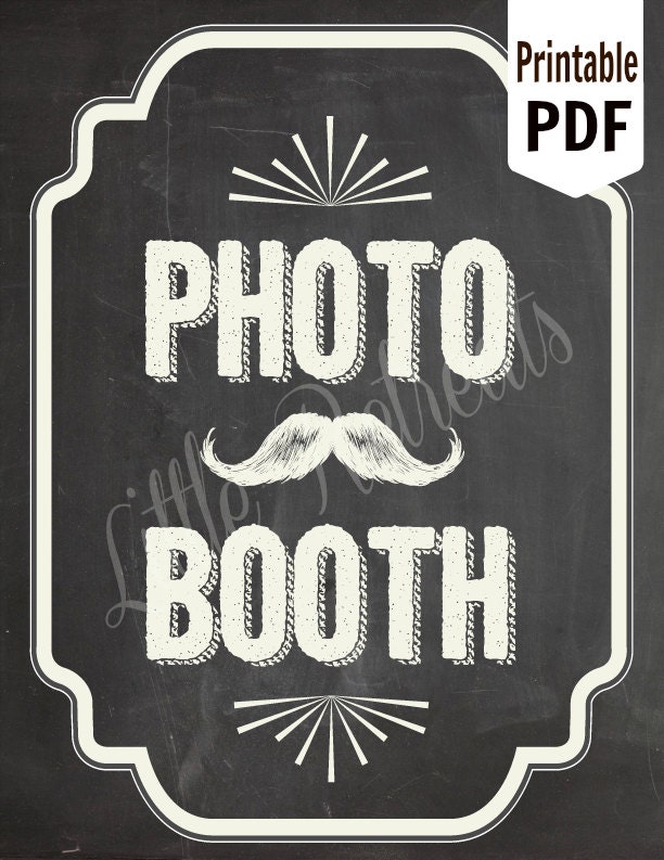 DIY. PRINTABLE Chalkboard PDF. Photo Booth Sign. Photo Booth Prop. Photobooth Prop. Photo Booth.Chalkboard Sign, Wedding Reception. Chalk